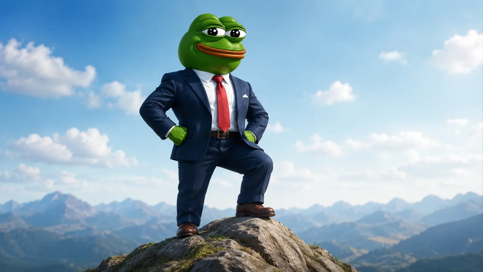 An original AI drawn meme character that is not a real person ready for commercial posts