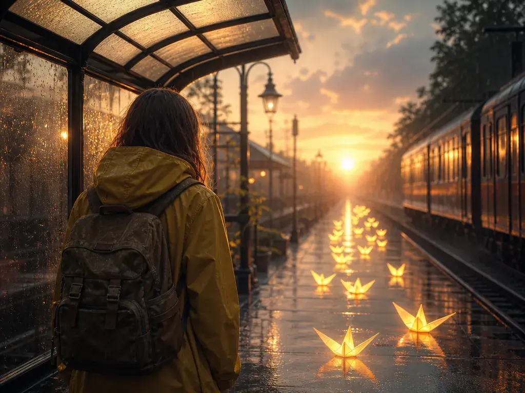 Two cinematic versions of a rain scene showing a revised visual direction