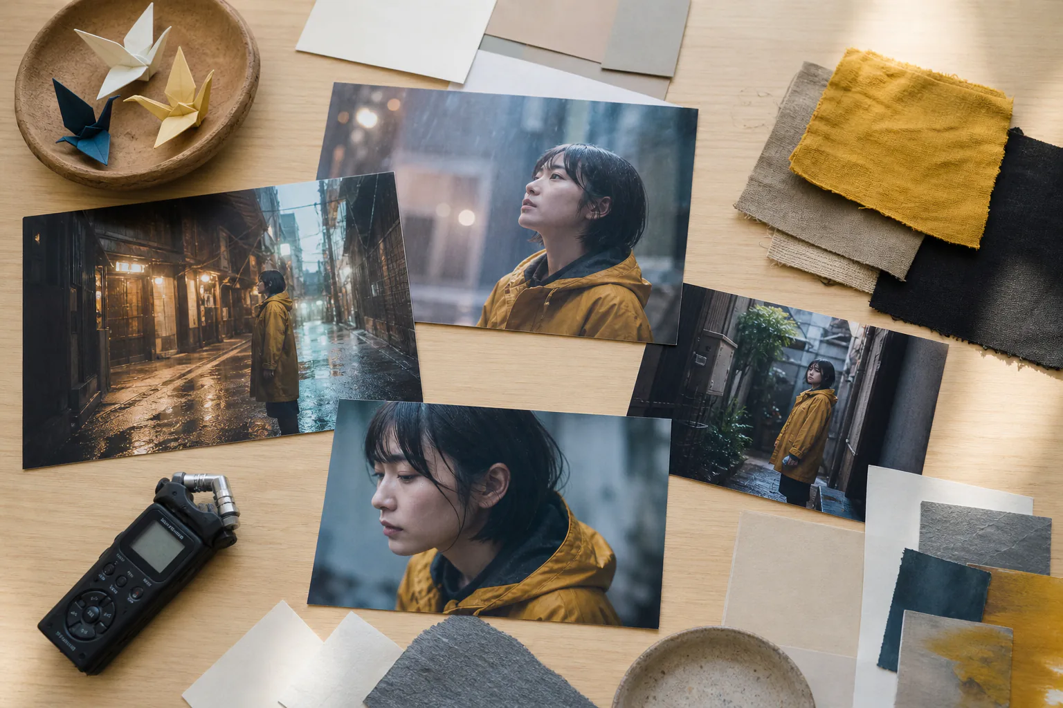 AI movie concept materials with character, location, motion, and audio references