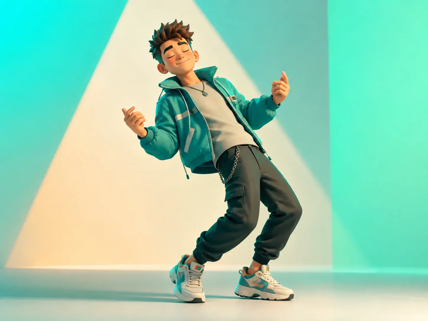 Recognizable character photo moving with a gentle sway dance pose