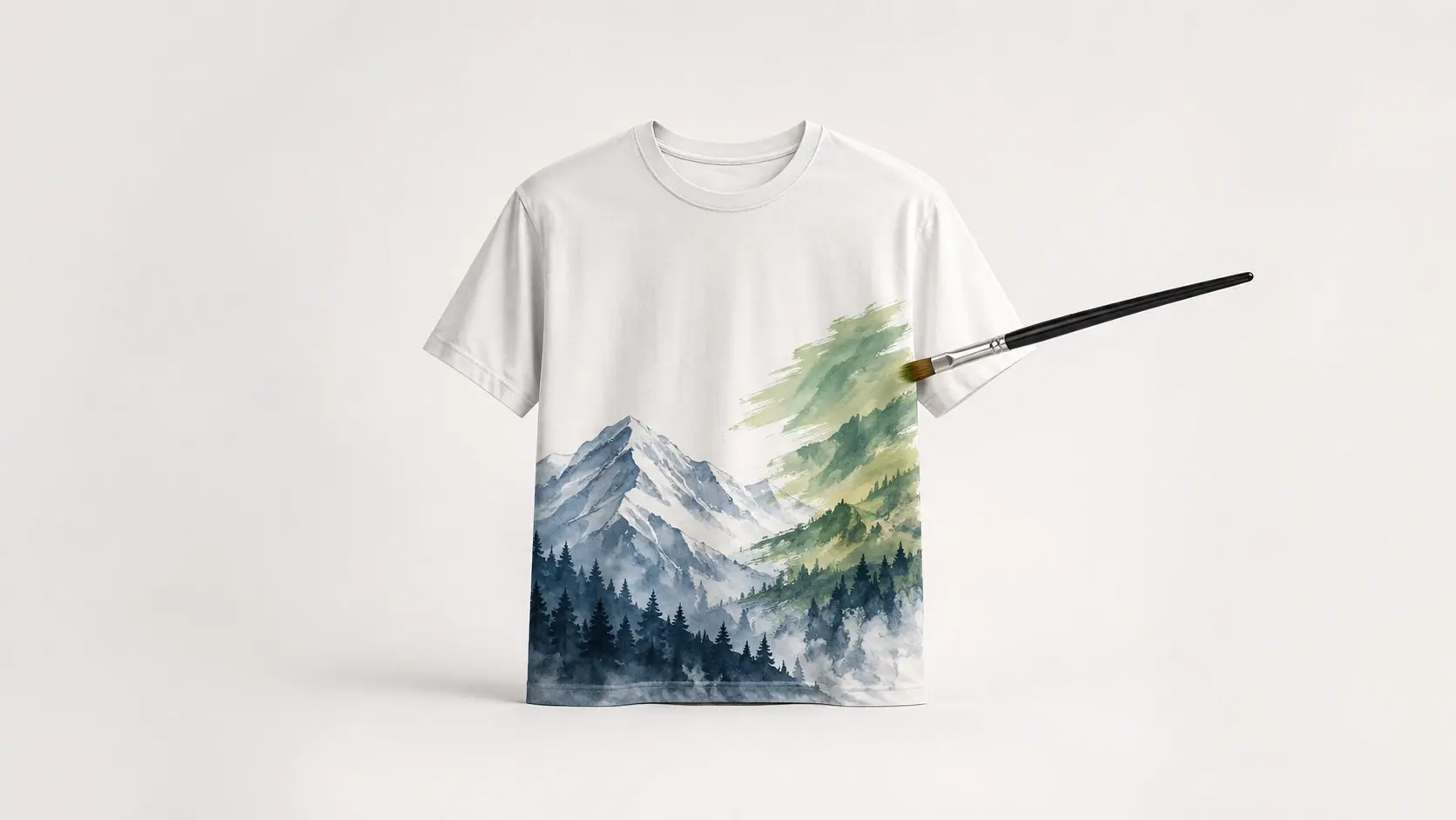 Shirt design being repainted in one area with AI editing