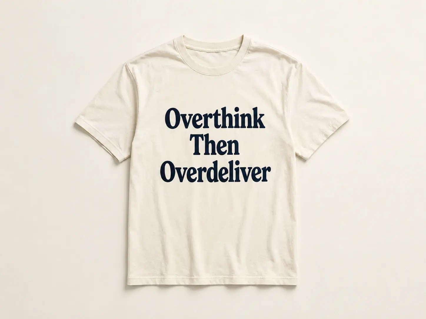 Slogan lettering rendered cleanly across a creator merch design