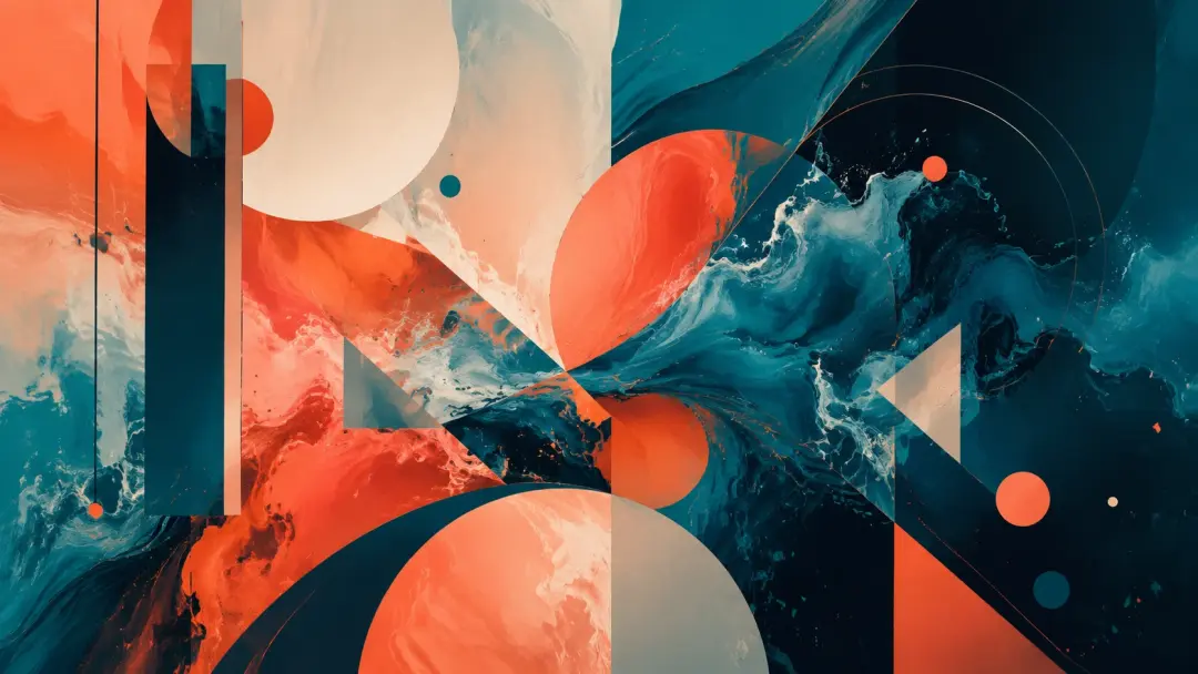 AI generated abstract art with bold colors and dynamic shapes