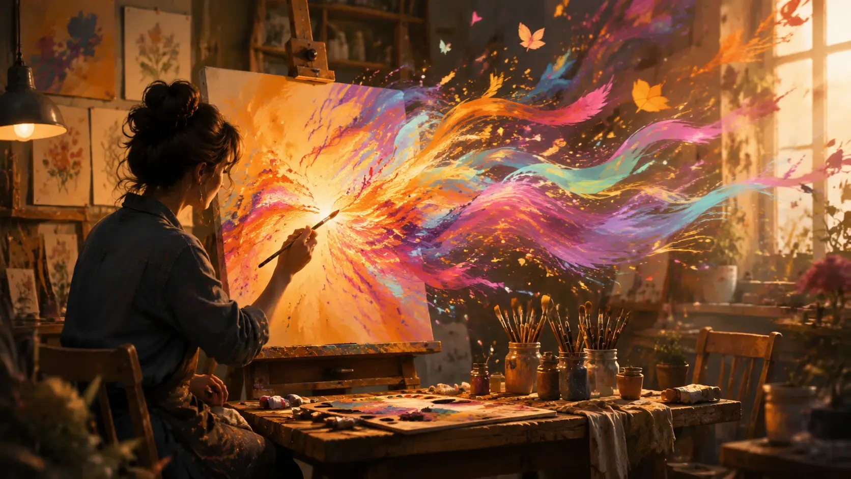 AI generated art from a text prompt showing a vibrant digital painting