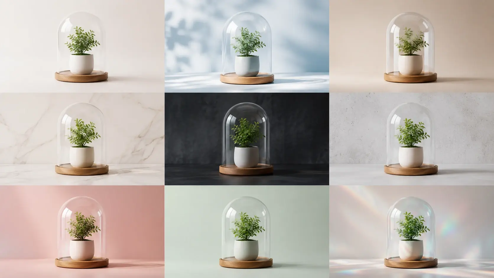 A grid of batch generated cover options in different preset styles ready to download