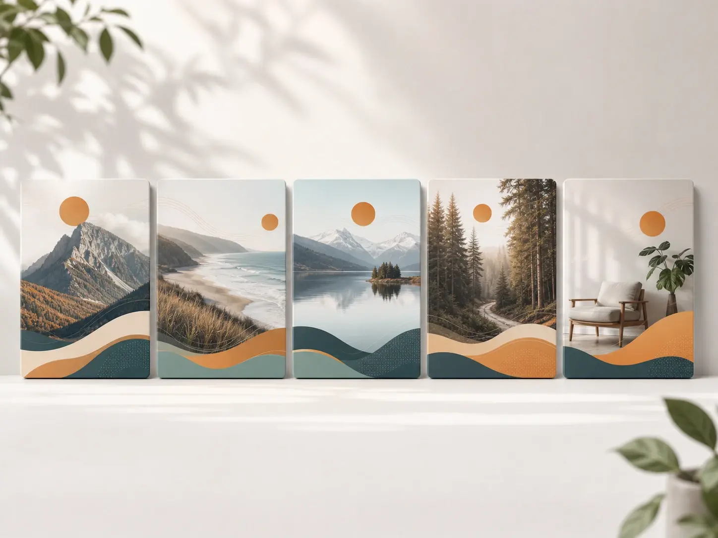 Channel logo and brand colors carried across a row of matching video cover designs