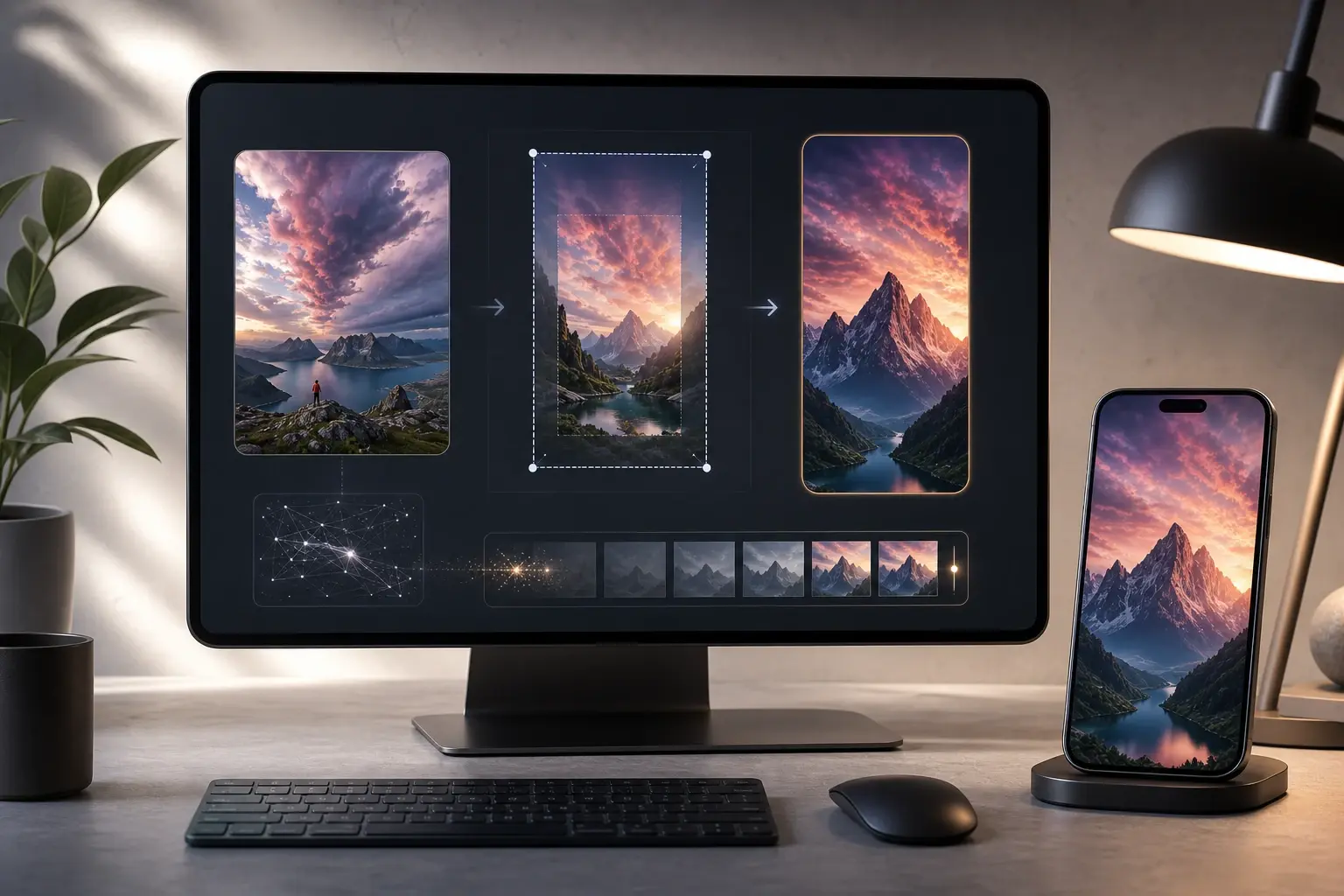 Custom wallpaper preview prepared for phone and desktop export