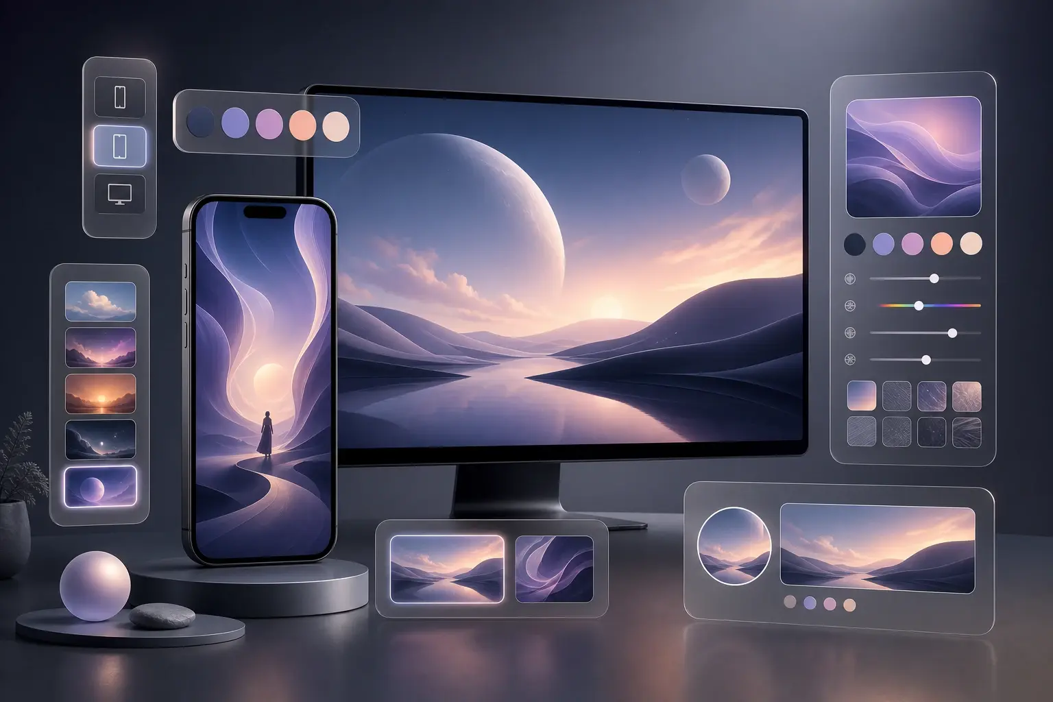 Phone preview showing custom output from an ai wallpaper generator workflow