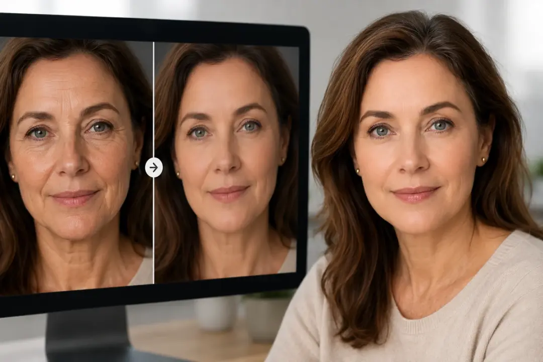 remove full face wrinkles using ai wrinkle remover in a practical workflow