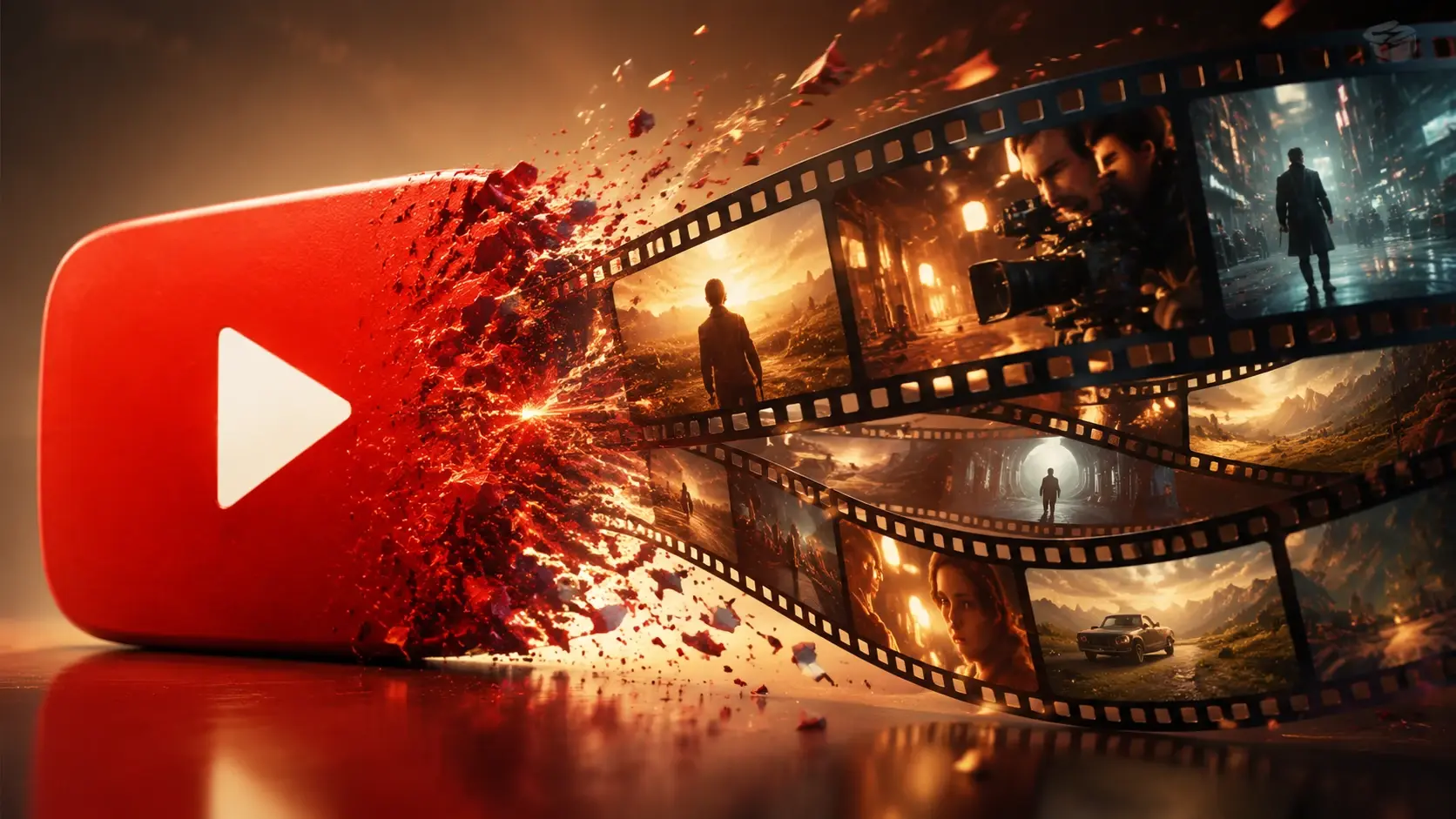 AI YouTube video maker generating a professional intro clip from a text prompt