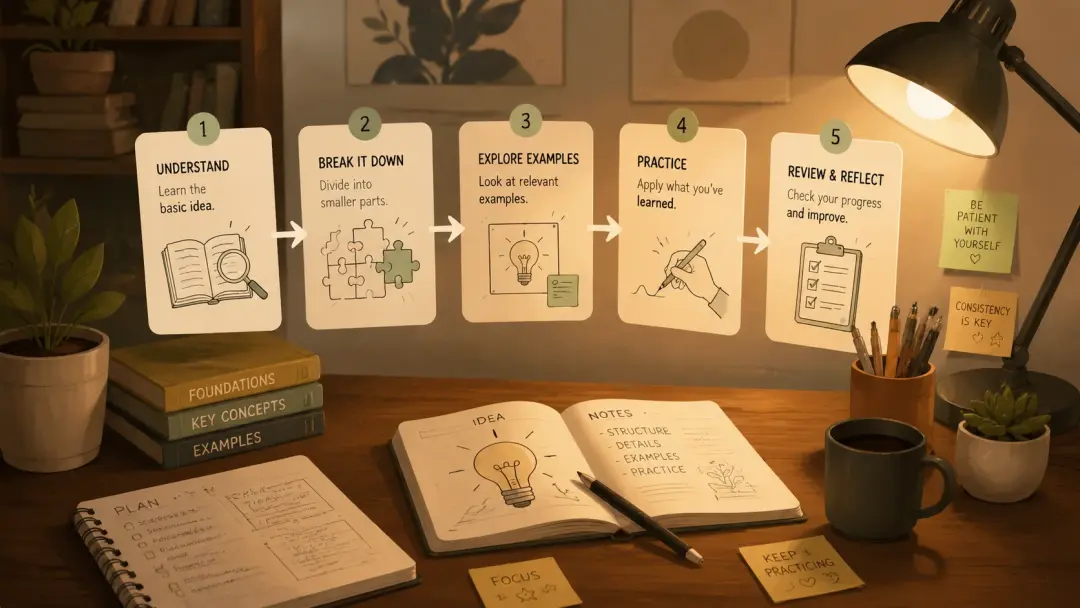 AI generated tutorial visualization showing a concept in motion