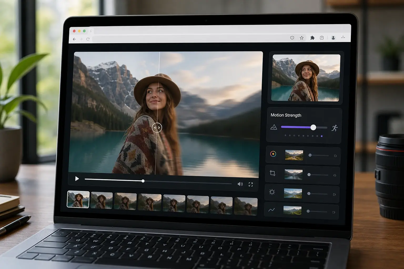 Motion Strength Slider feature in Animate Photos - AI Photo Animator Online Fast