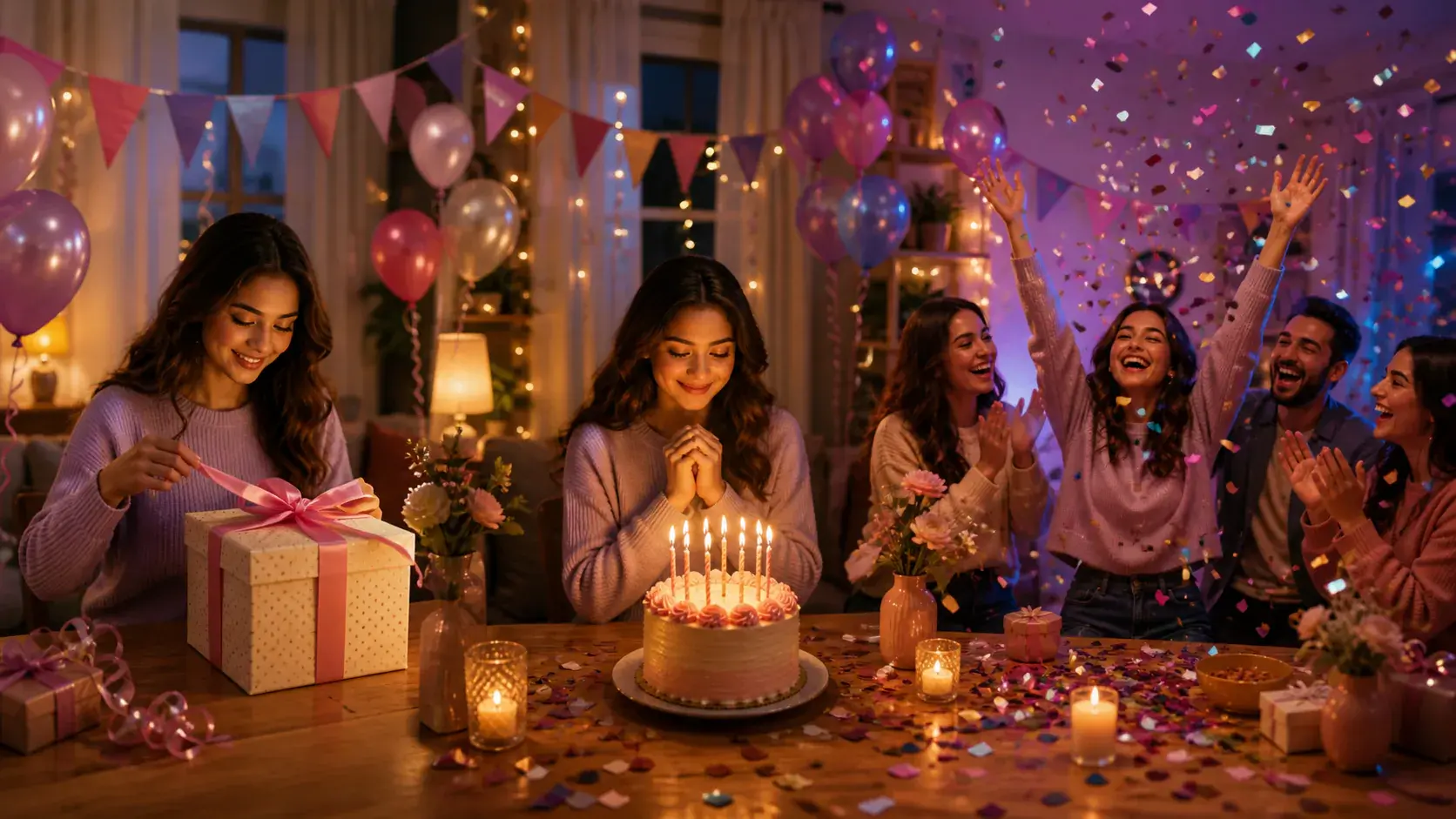 Birthday storyboard with timed scenes for opener, memory, wish, and ending