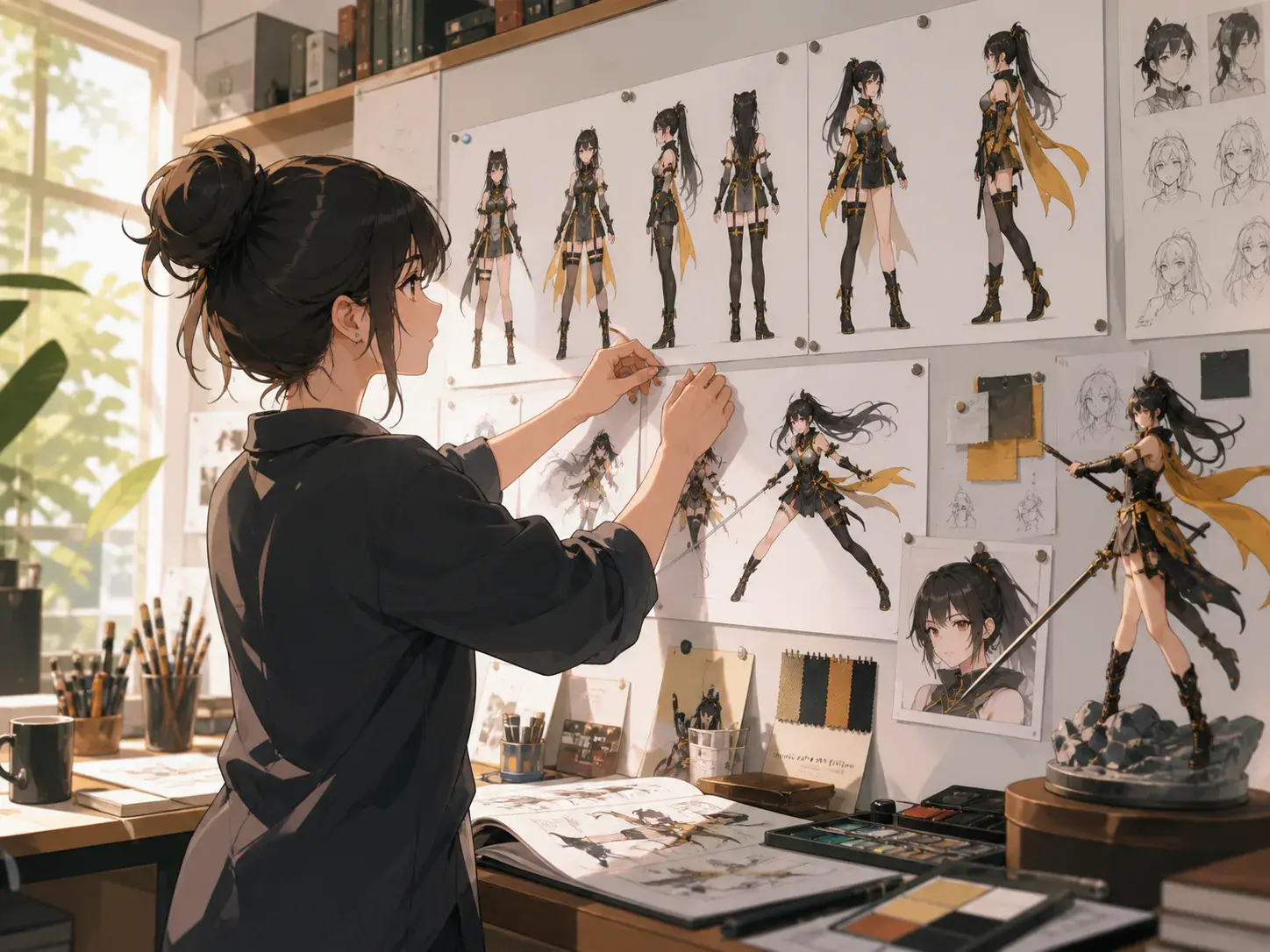 Recurring anime character references beside several short scene frames