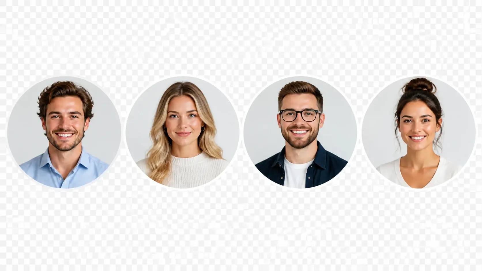 Square profile avatar export with transparent background preview and four candidates