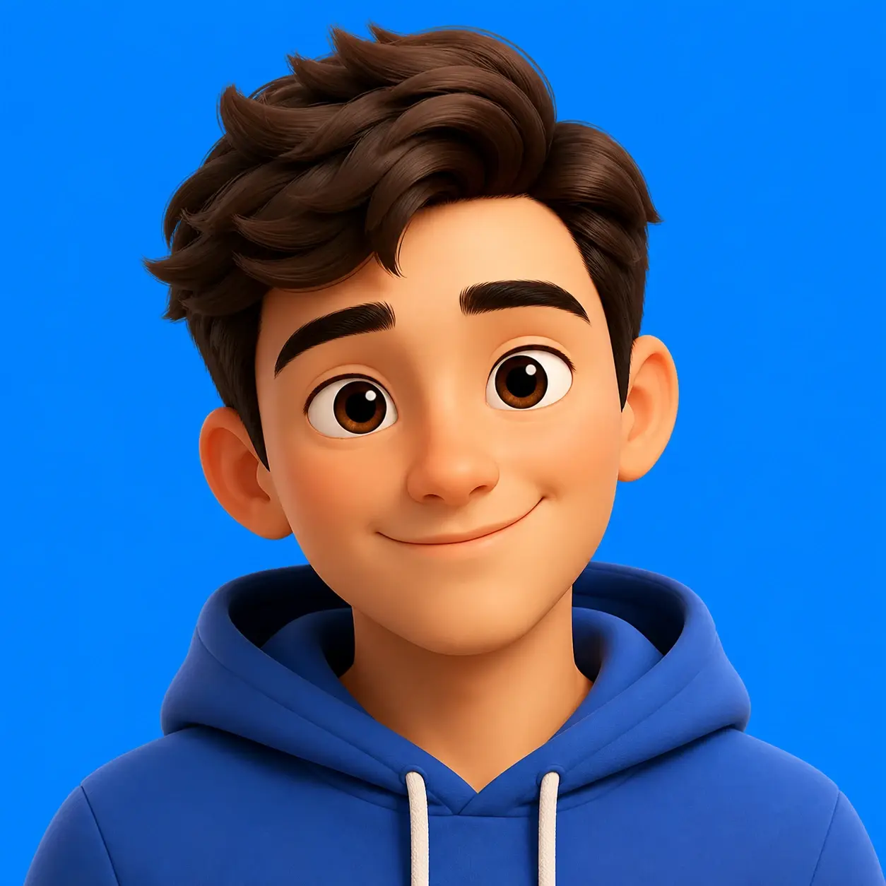 Rounded 3D rendered character avatar lit with soft studio light