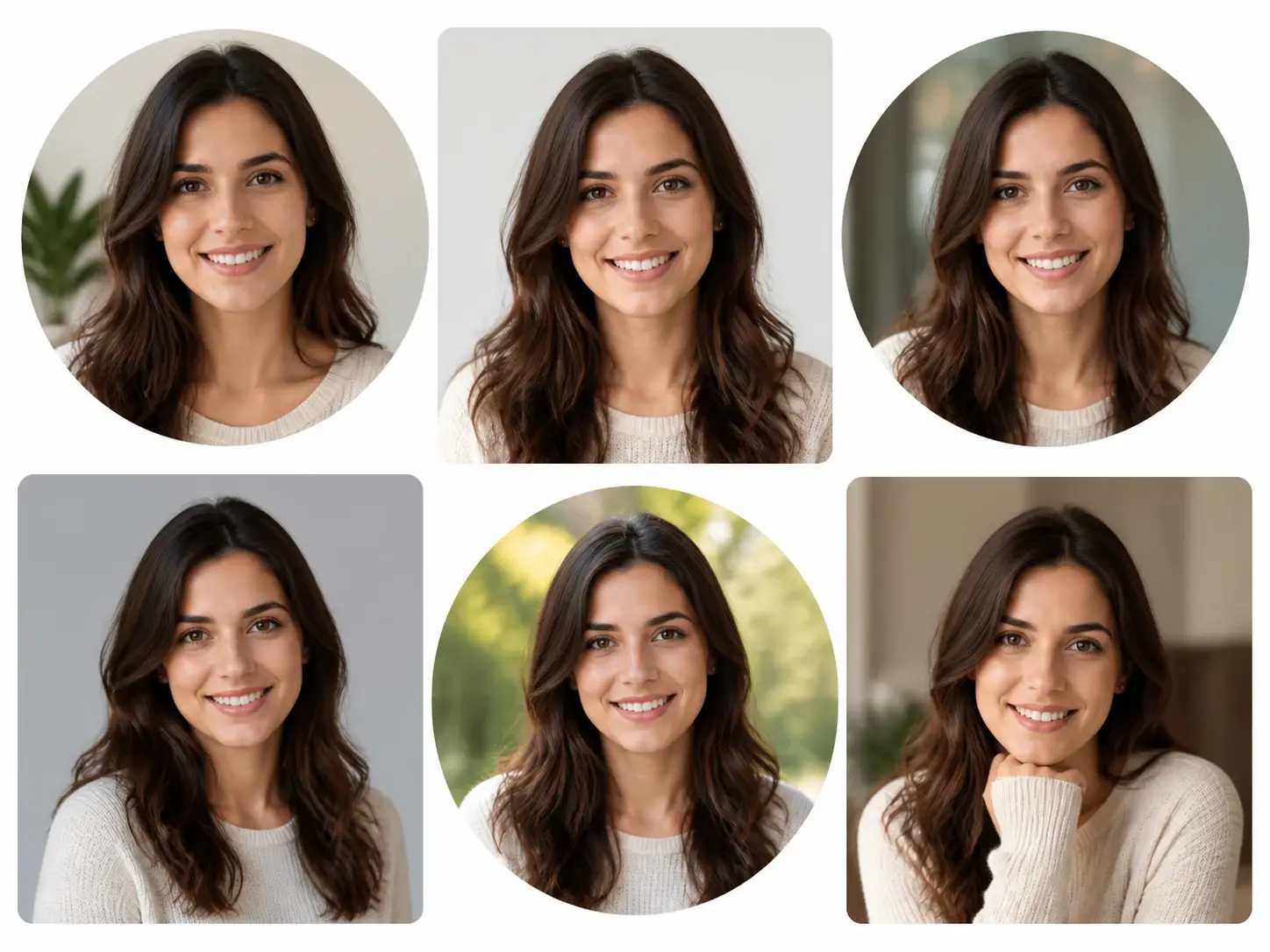 Matched avatar portraits in several styles showing the same recognizable person