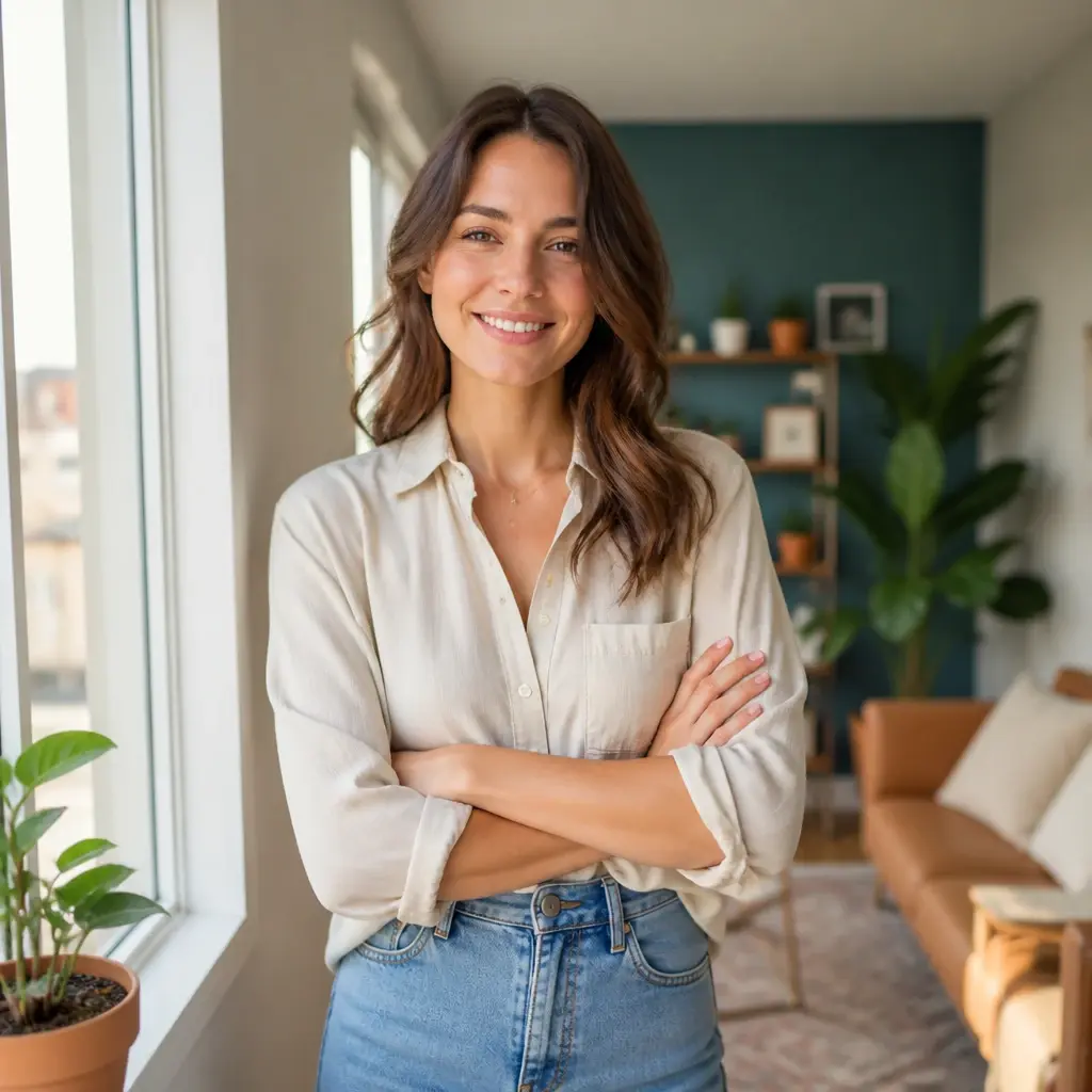 Portrait photo with a clear subject and a softly blurred background from VideoAI