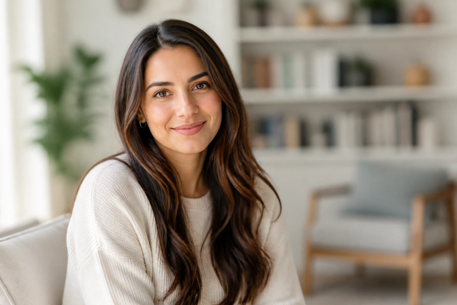 AI subject detection separating a portrait from a busy indoor background