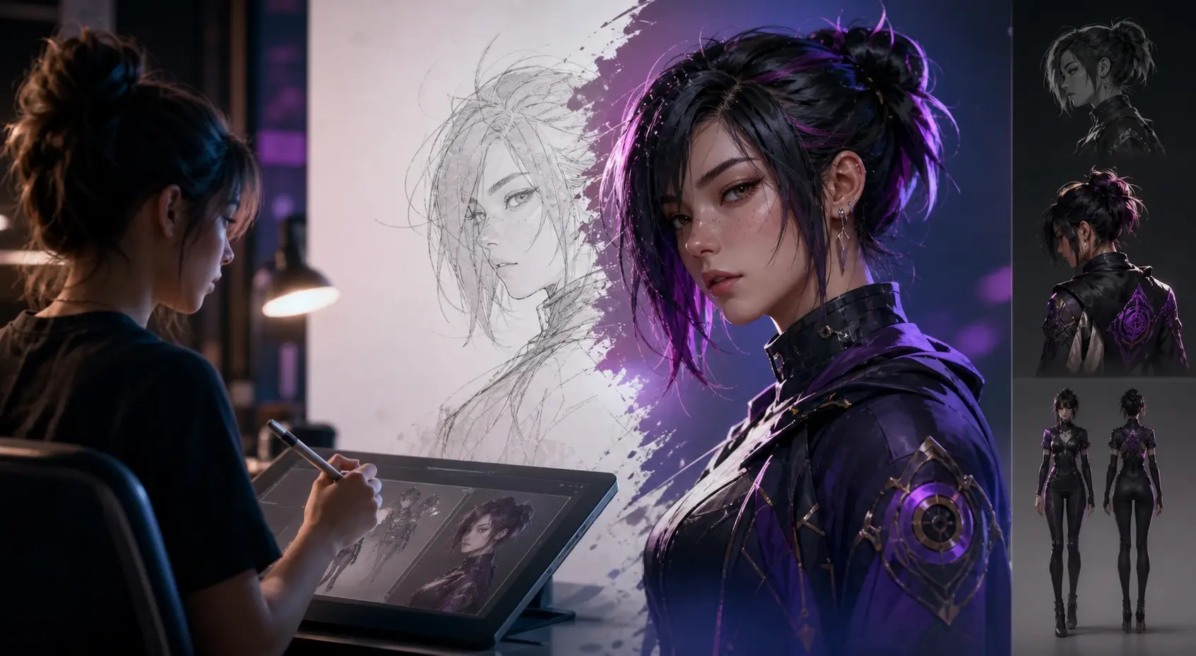 Character maker prompt preview background for VideoAI