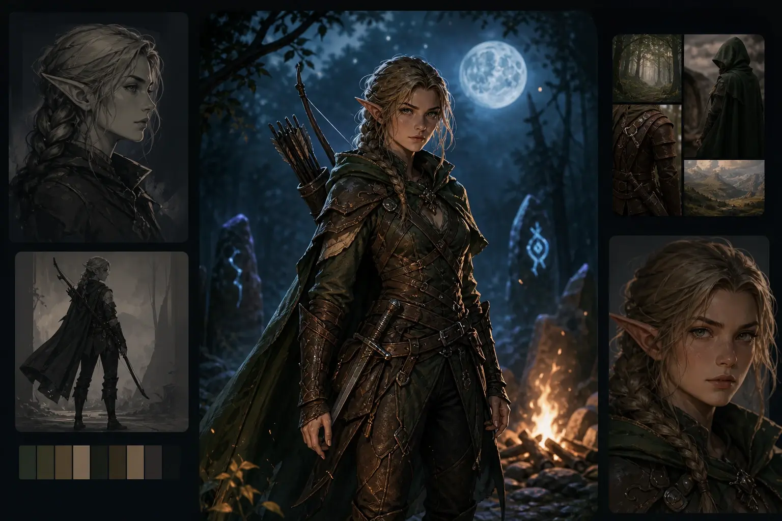 Fantasy party member portrait generated by a character maker for a game cast