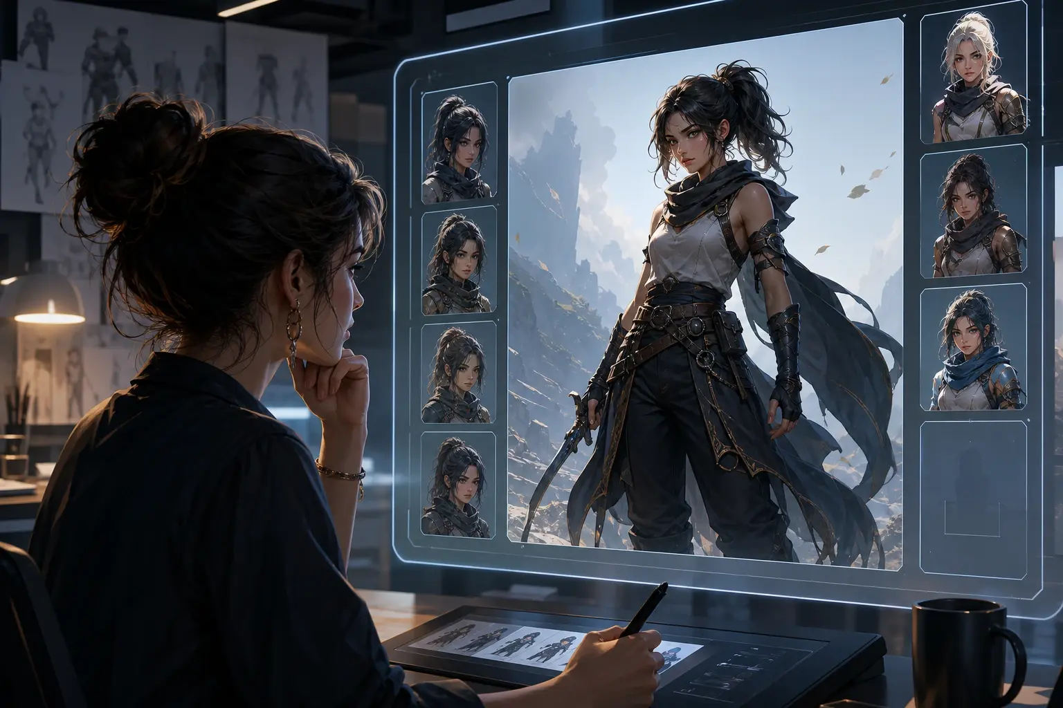 Creator previewing a character maker output for a story hero in VideoAI