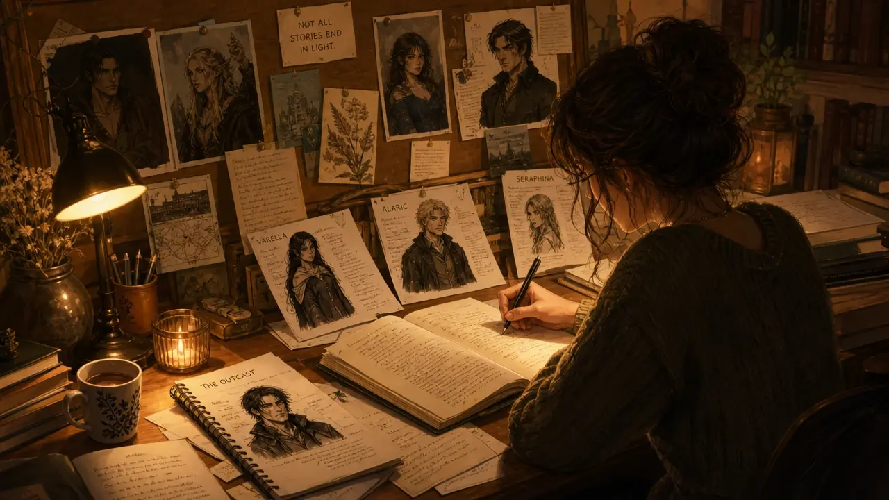 Writer using the character maker to visualize a story protagonist
