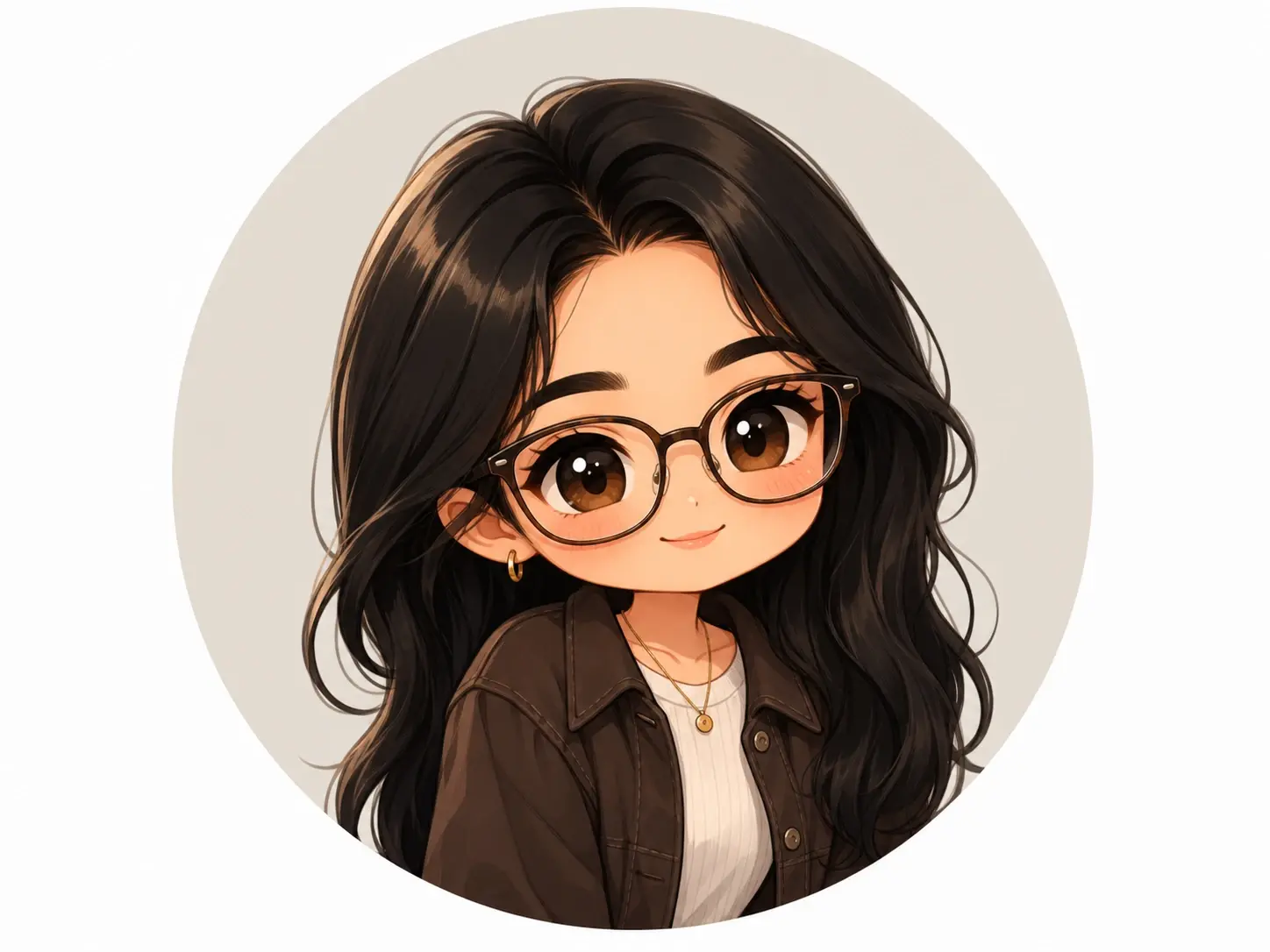 Selfie turned into a round chibi avatar shown inside a Discord profile circle