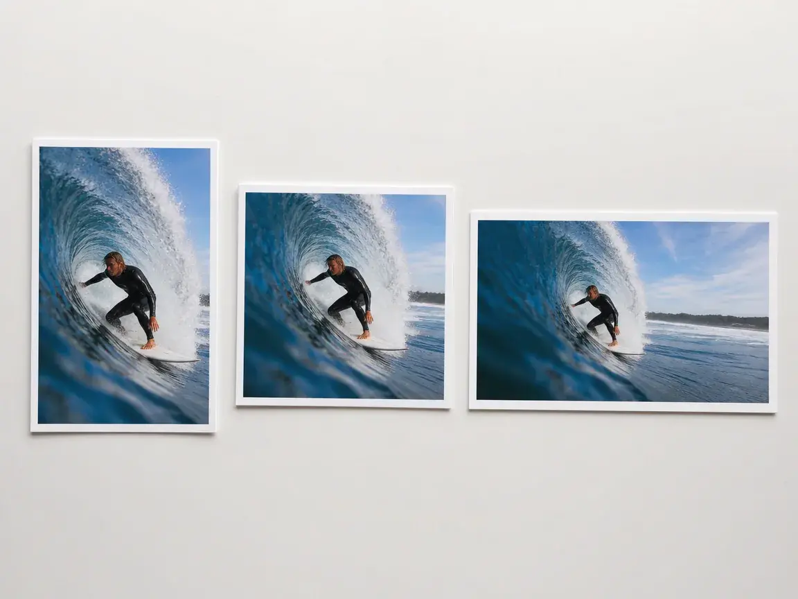 Chosen video revision prepared in multiple aspect ratios for MP4 export