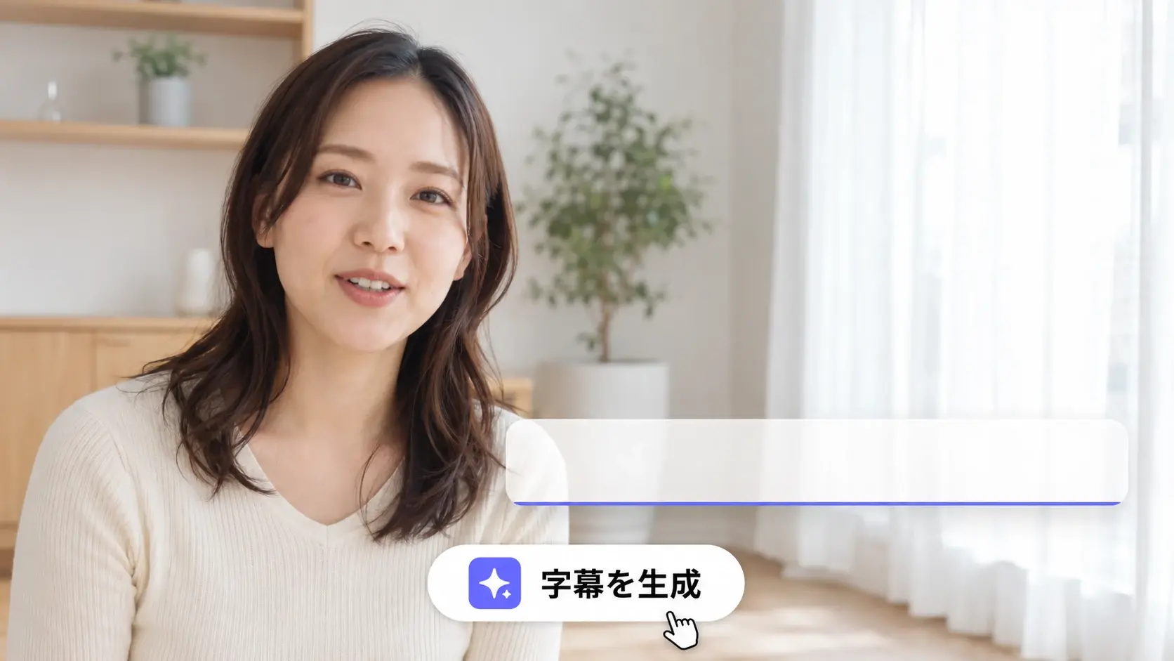 話の区切りに合わせて字幕帯が並ぶ動画編集 アプリの字幕生成