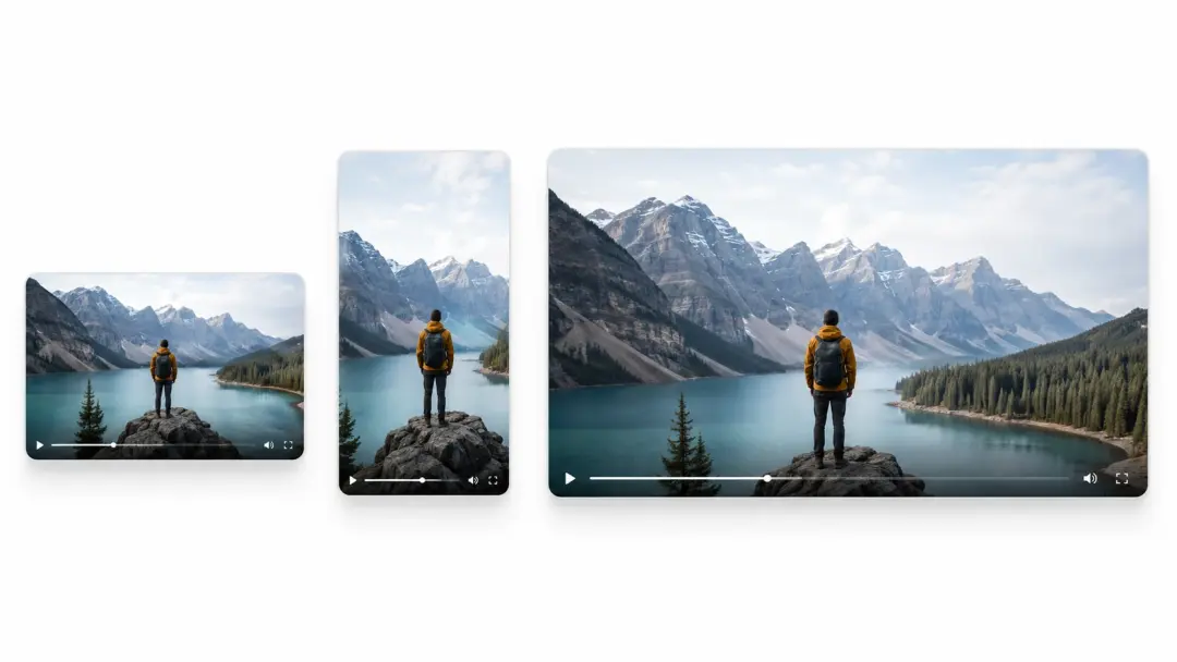 Same video exported in different formats and resolutions