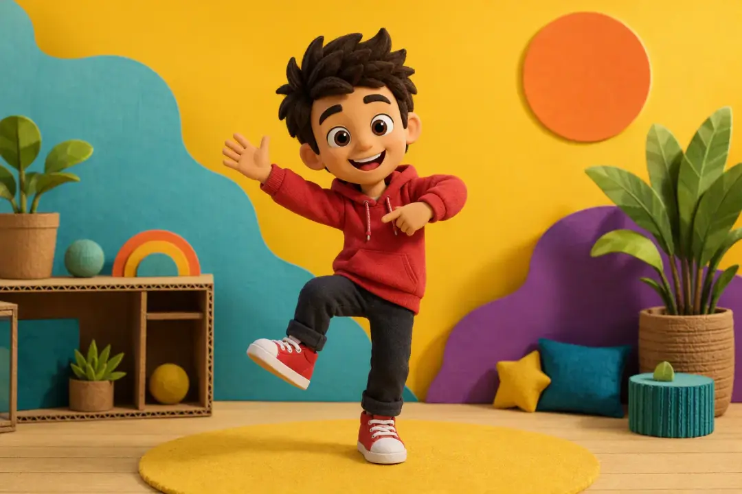 Channel Character Intros shown as a finished face dance scene