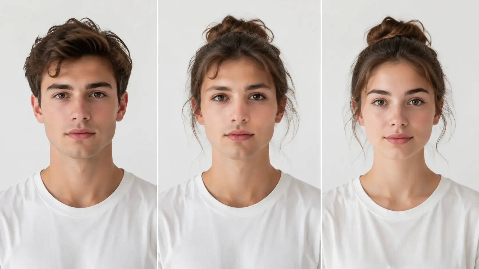 Face Swap showing two portraits merging into one blended result