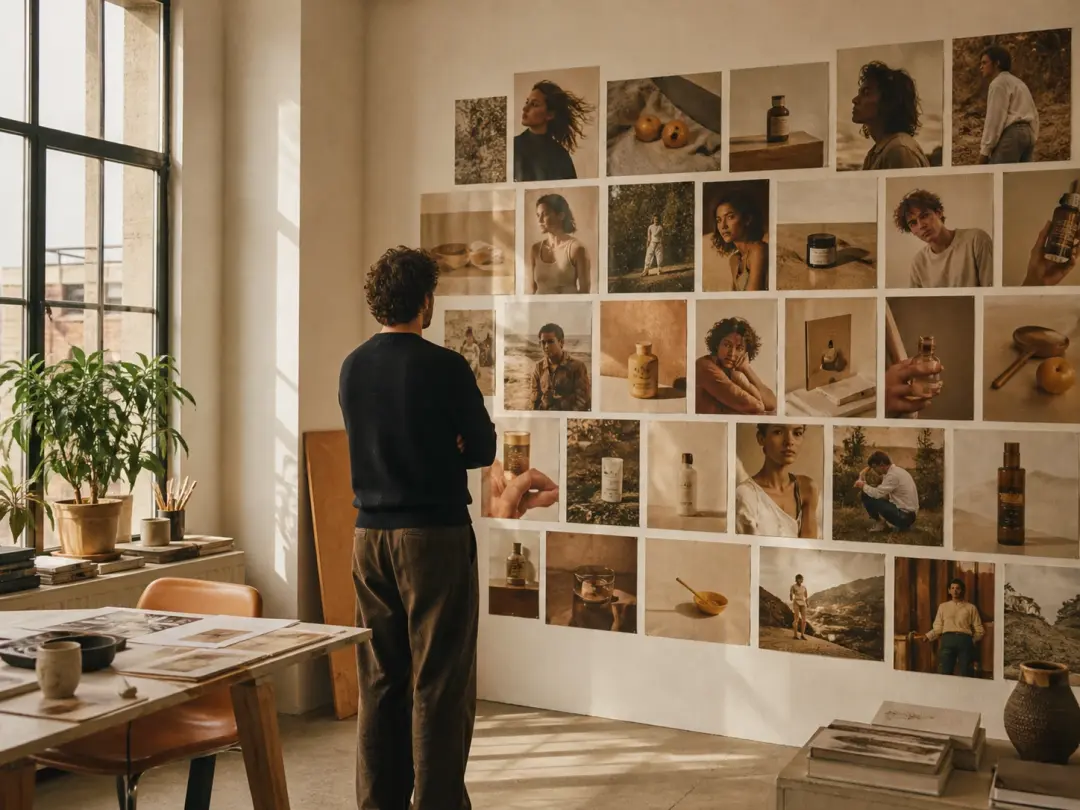 Campaign frame taking on a cinematic grain layer while the composition and subject stay recognizable