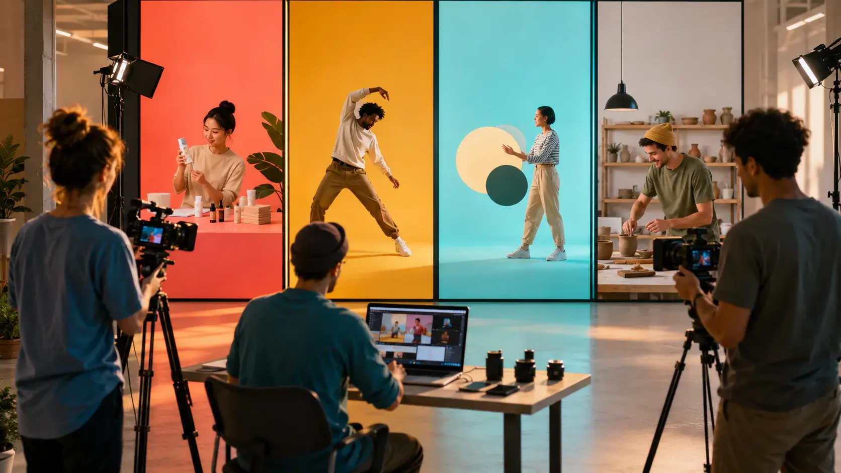 Start Your TikTok Video with a bright finished-video production scene