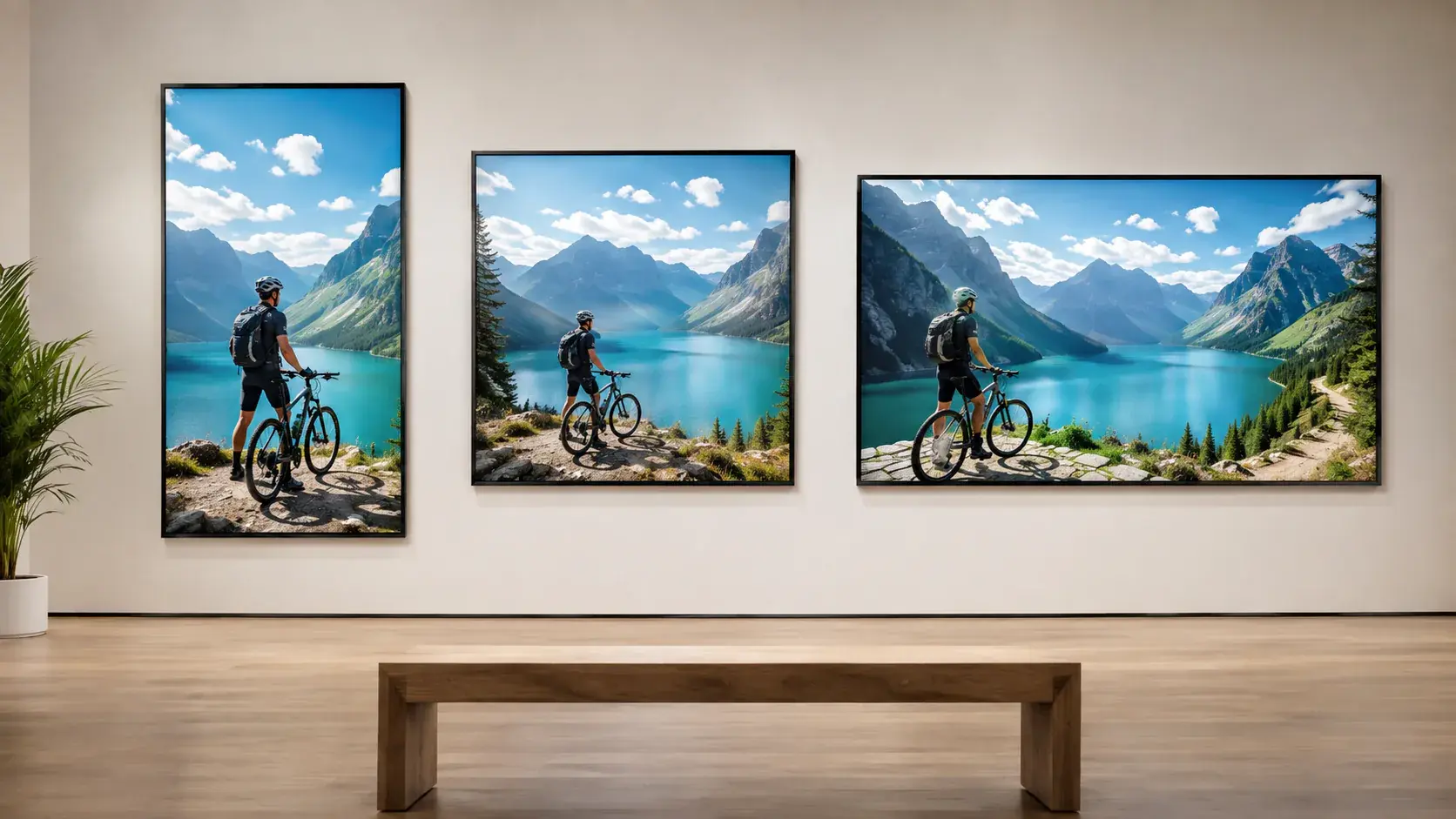 Aspect ratio selector showing 9:16, 1:1, 4:5, and 16:9 video frames