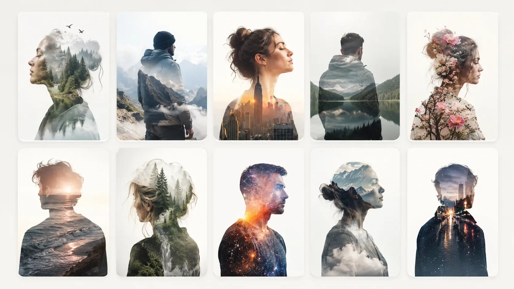 Gallery of preset overlay styles for a photo overlay in VideoAI