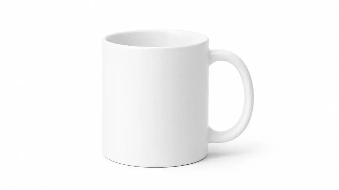 Coffee mug cleanly isolated on white background after background removal