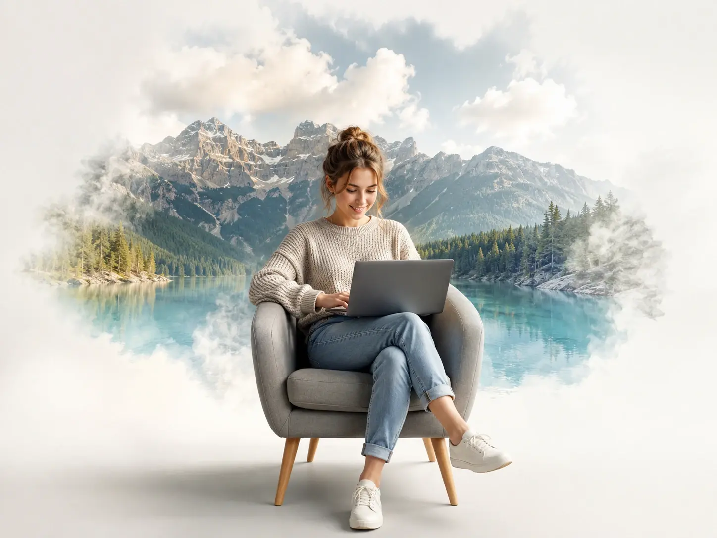 Social creator combining a subject and a scene into one concept post image