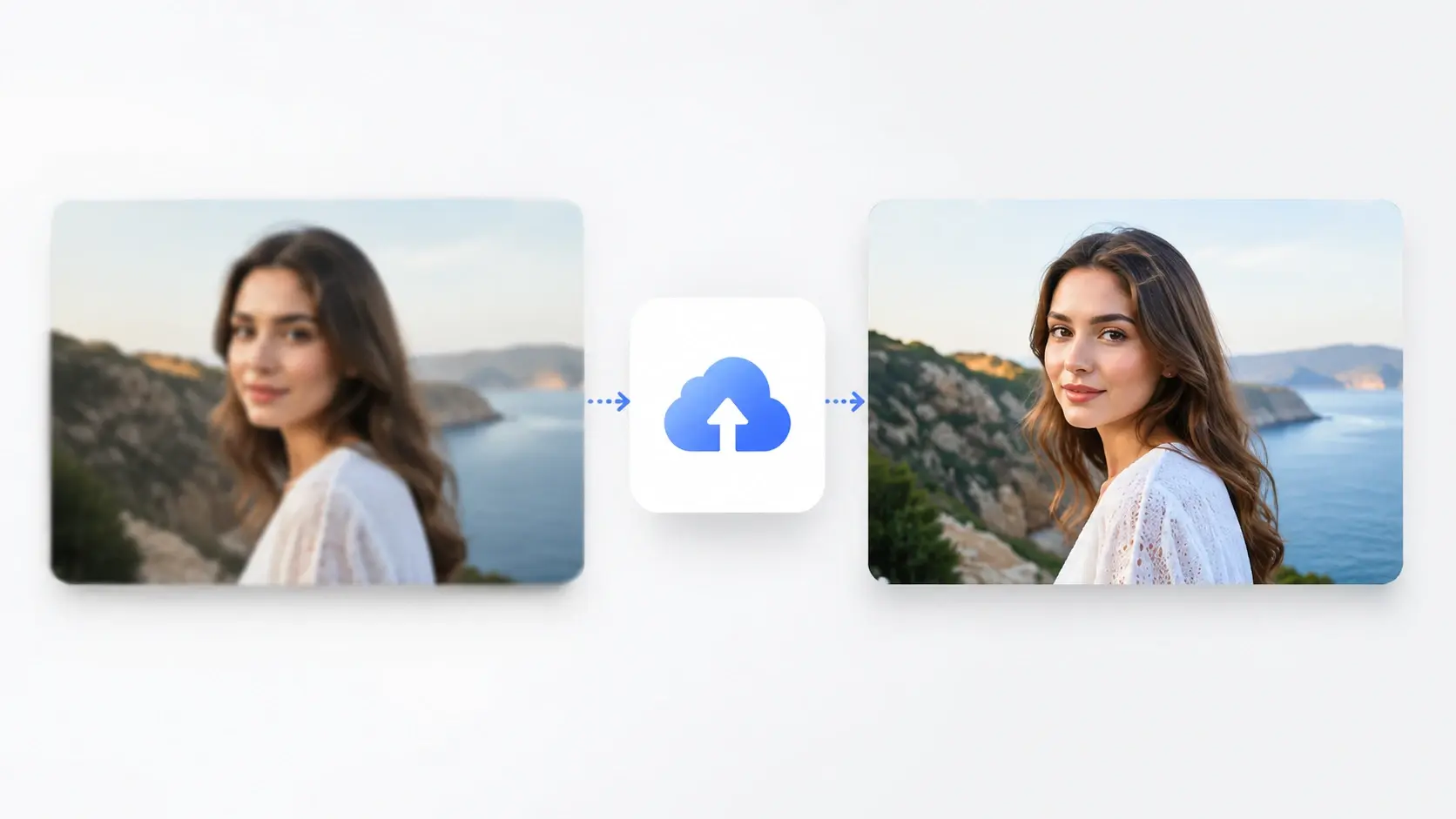 Simple upload panel with one photo processing automatically and no strength sliders