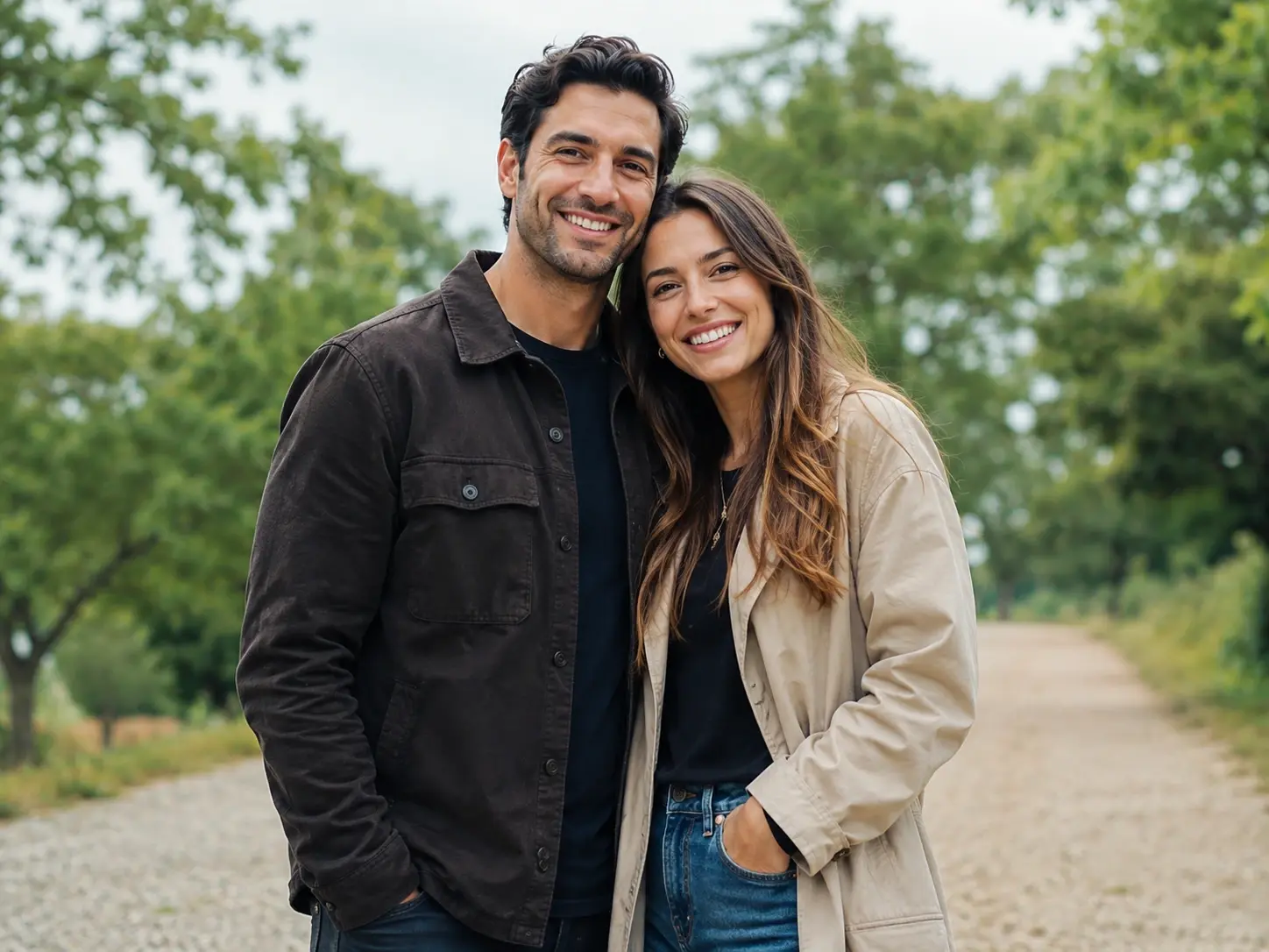 Everyday phone photo of two people looking sharper and clearer after processing