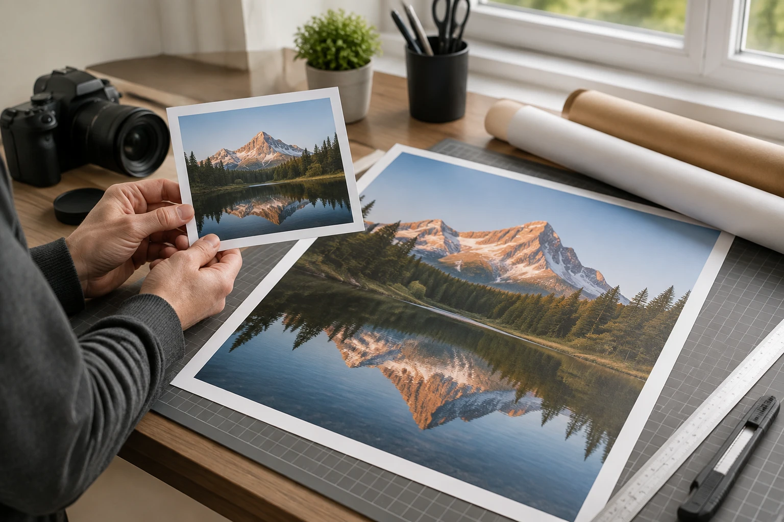 User selecting 2x 4x or 8x scale before AI image enhancement