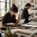 Creator workspace with older social images enlarged for new campaign layouts