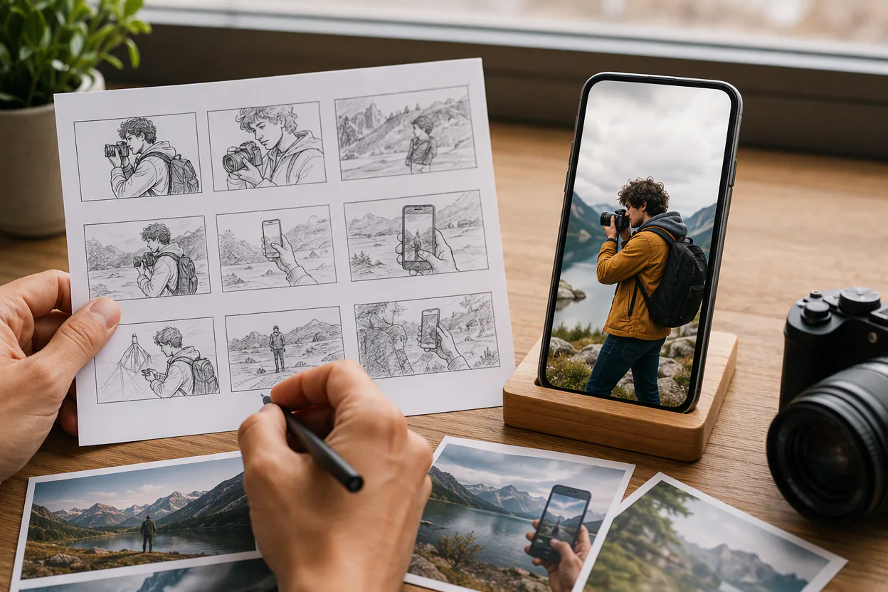 Generated MP4 preview with aspect ratio choices for Reels, Stories, and feed