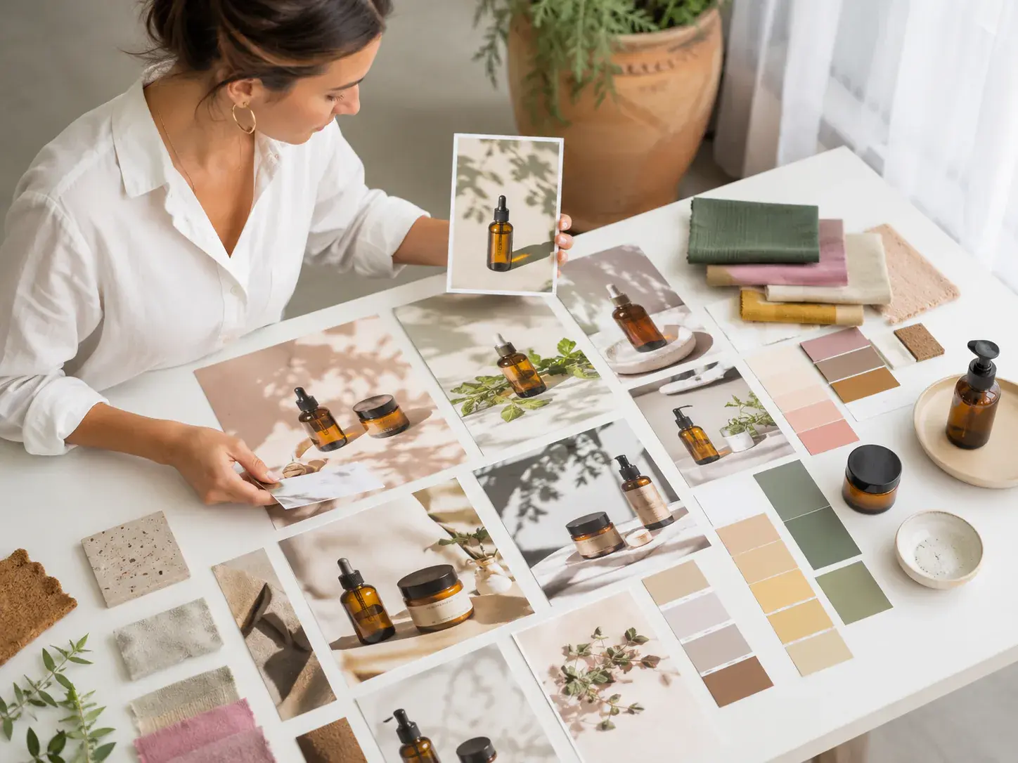 Brand video project with product images, event notes, and feed ratio preview