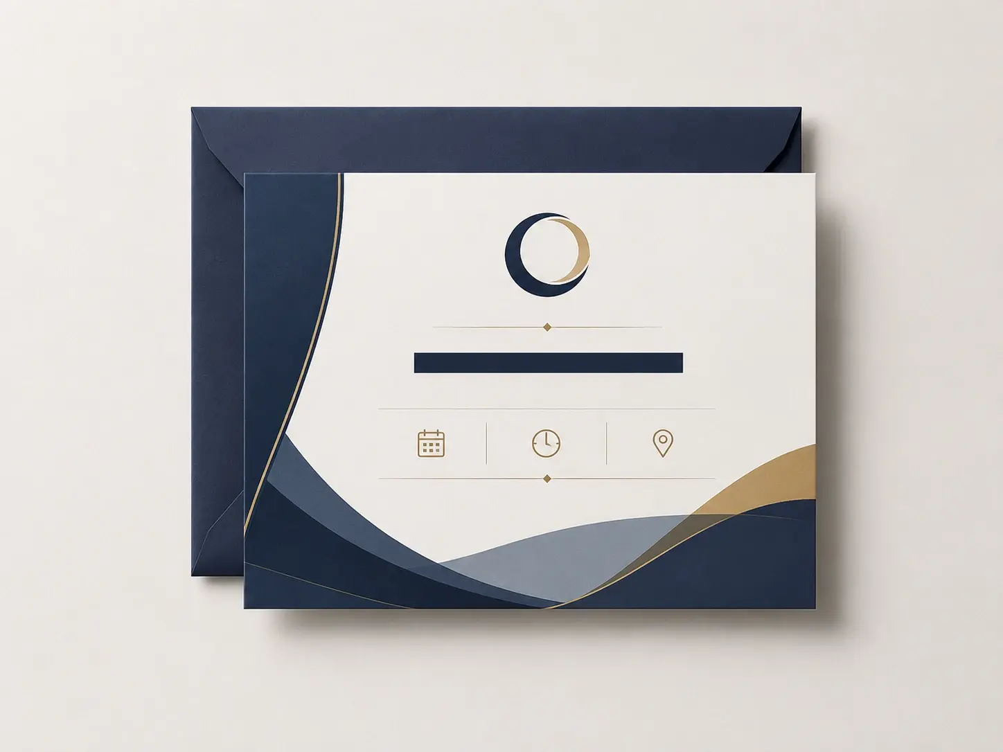 Corporate launch invitation with uploaded logo integrated and brand colours applied to the layout