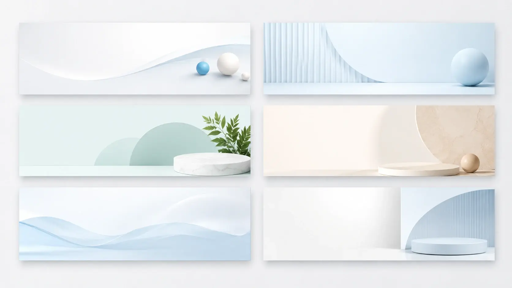 Grid of several banner design versions generated together for side by side comparison