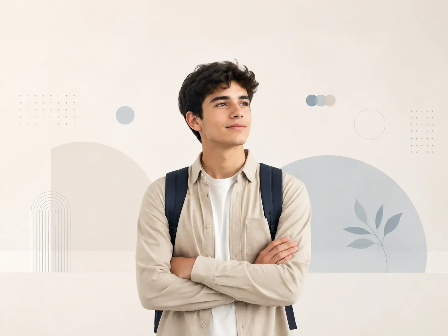 Clean simple banner design for a student profile showing a field of study and a goal line