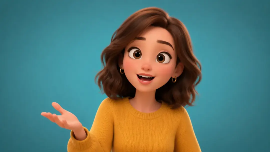 Animated 3D character speaking with matched mouth shapes