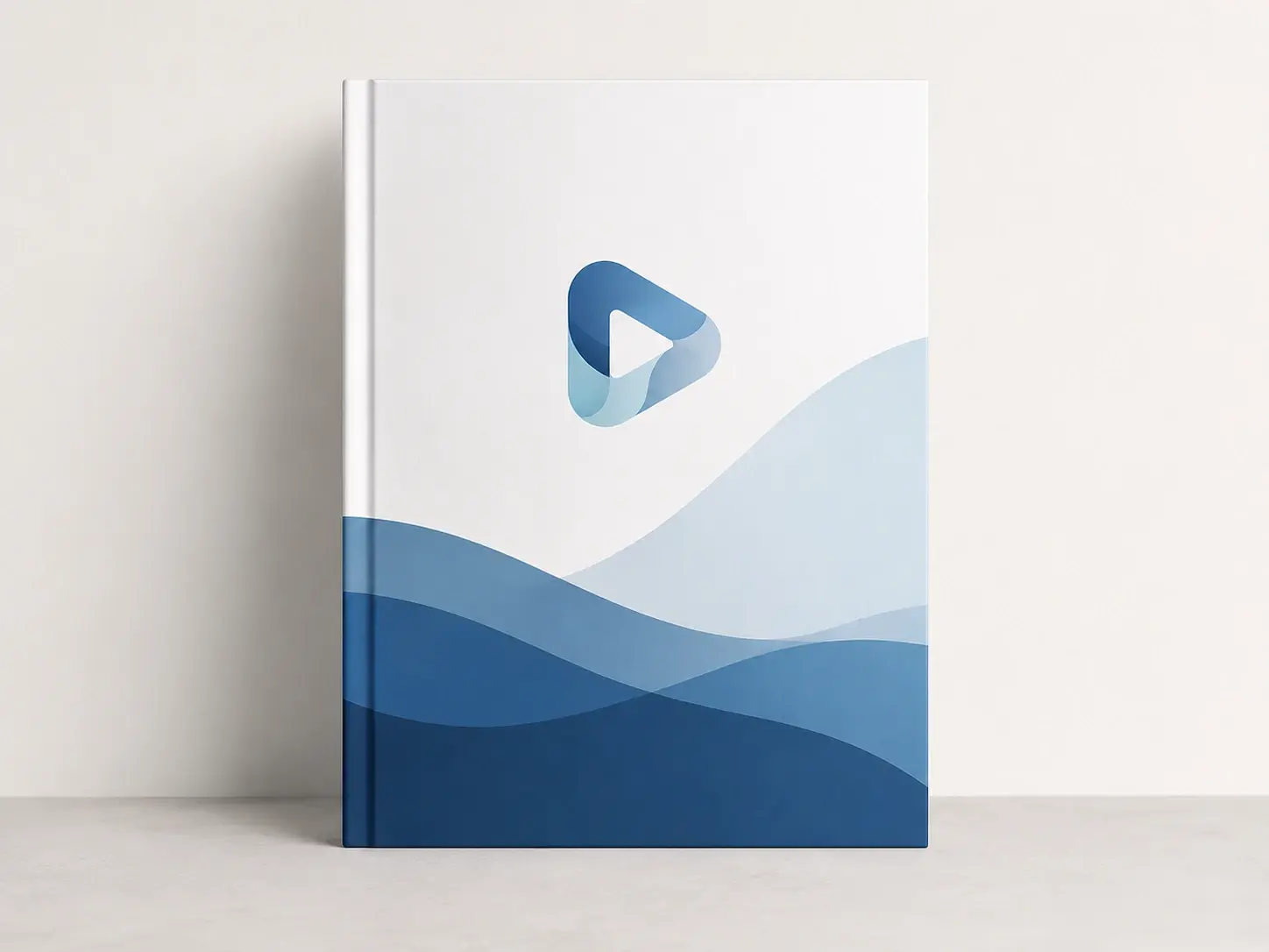Brand publication cover carrying an uploaded company logo with the palette drawn from brand colors